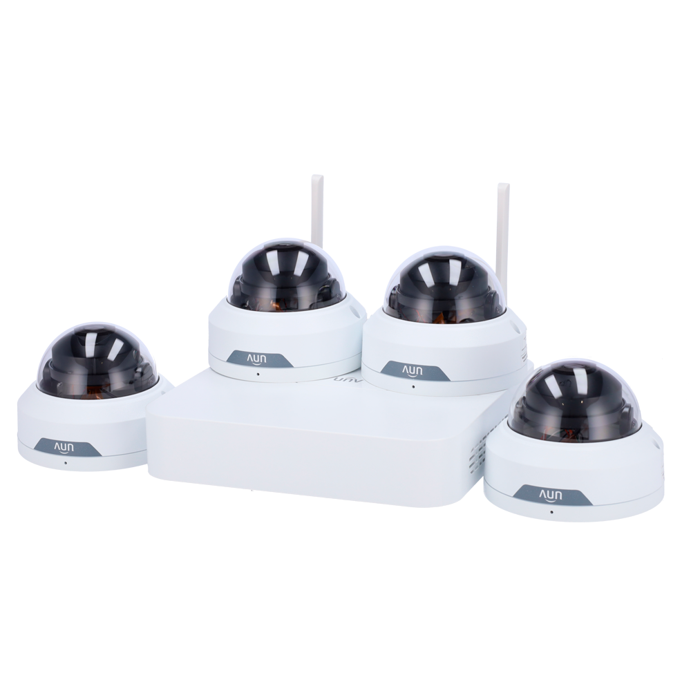 Kit 4 caméras wifi plug and play Uniview dômes 