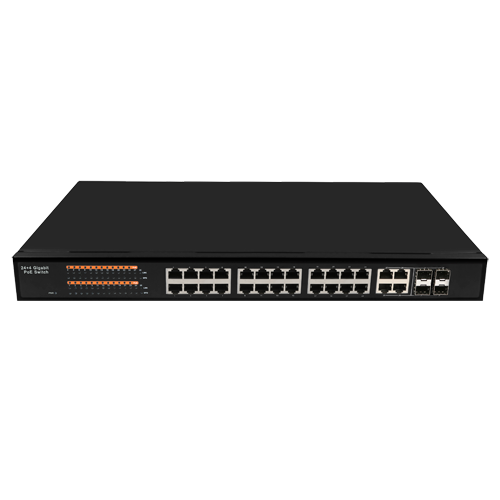Switch PoE Gigabit 24 ports PoE + 2 ports SFP | Enrackable Vitesse 10/100/1000 Mbps